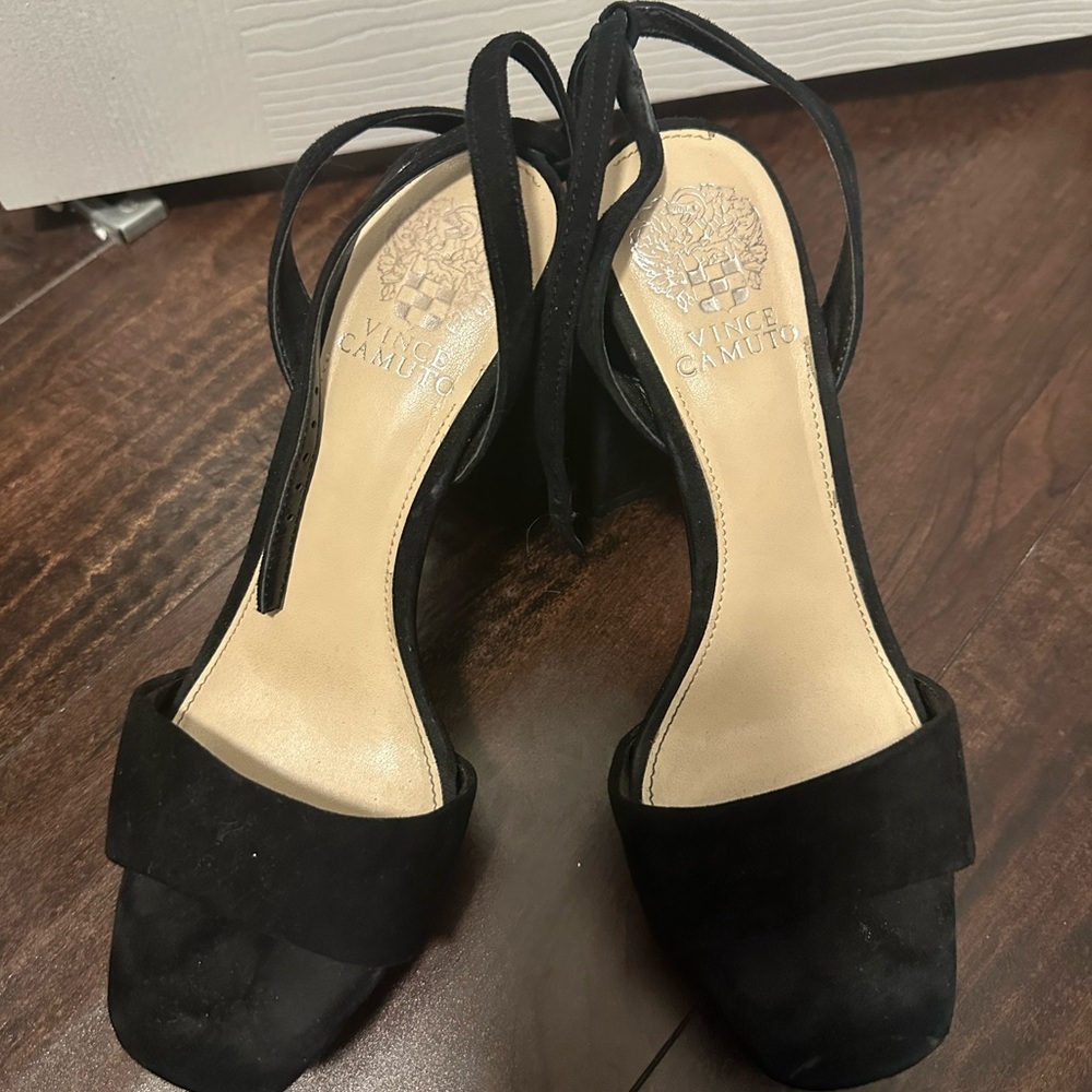 Vince Camuto Elegant Black Suede Women's Heels - Picture 2 of 5